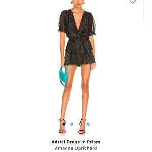 Amanda Uprichard: Adriel Dress in Prism, Size small, Black/multi-colored detail